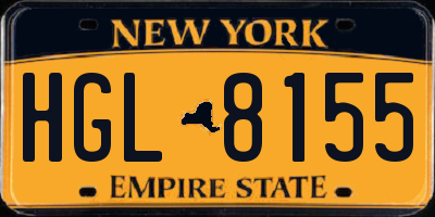 NY license plate HGL8155