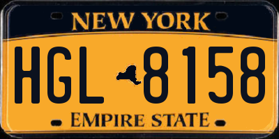 NY license plate HGL8158