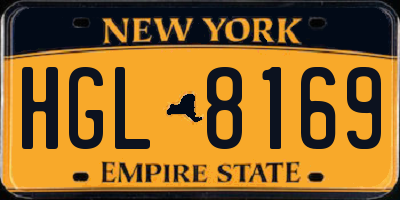 NY license plate HGL8169
