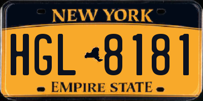 NY license plate HGL8181