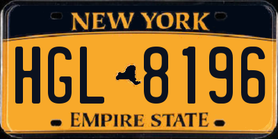 NY license plate HGL8196