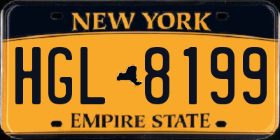 NY license plate HGL8199