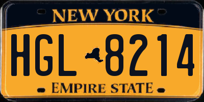NY license plate HGL8214