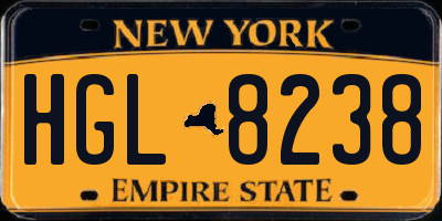 NY license plate HGL8238