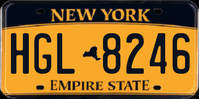 NY license plate HGL8246