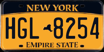 NY license plate HGL8254