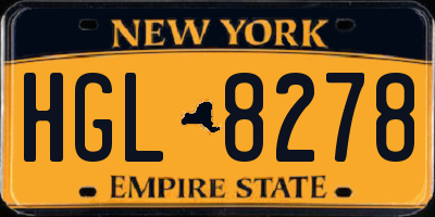 NY license plate HGL8278