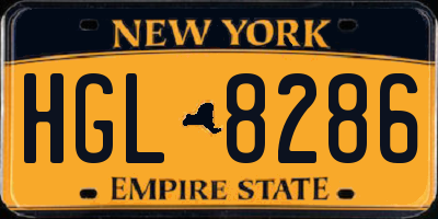 NY license plate HGL8286