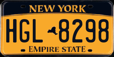 NY license plate HGL8298