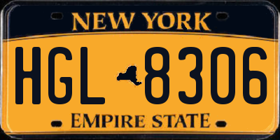 NY license plate HGL8306