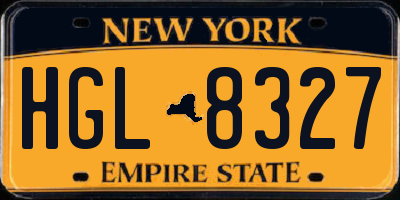 NY license plate HGL8327