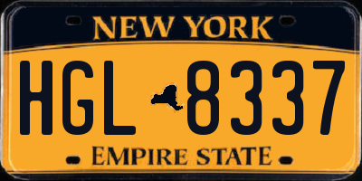 NY license plate HGL8337