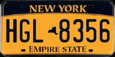 NY license plate HGL8356