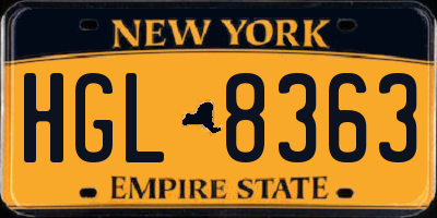 NY license plate HGL8363