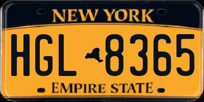 NY license plate HGL8365