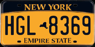 NY license plate HGL8369