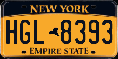 NY license plate HGL8393