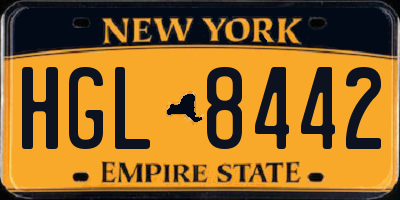 NY license plate HGL8442