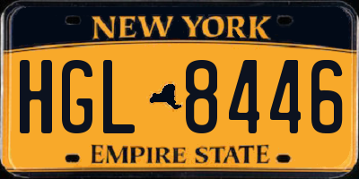 NY license plate HGL8446