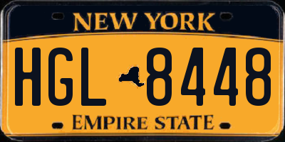 NY license plate HGL8448