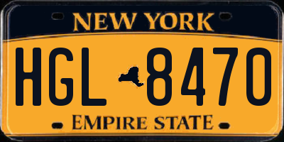 NY license plate HGL8470