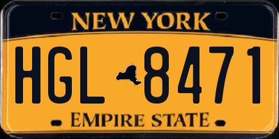 NY license plate HGL8471