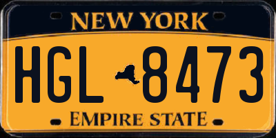 NY license plate HGL8473