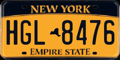 NY license plate HGL8476