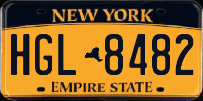 NY license plate HGL8482