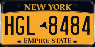 NY license plate HGL8484