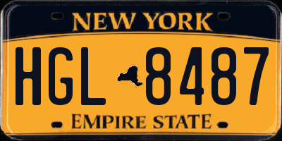 NY license plate HGL8487