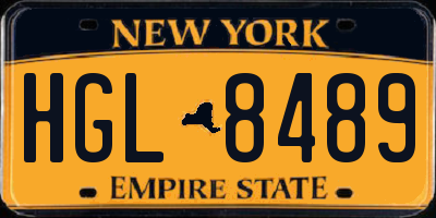 NY license plate HGL8489