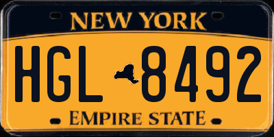 NY license plate HGL8492
