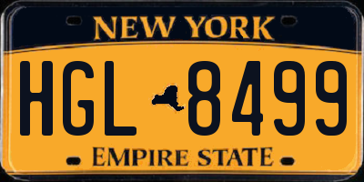 NY license plate HGL8499