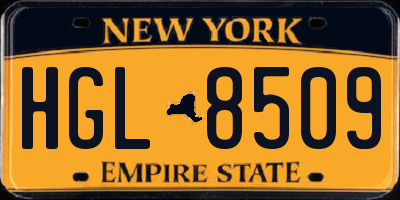 NY license plate HGL8509