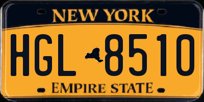NY license plate HGL8510