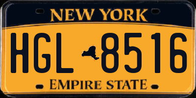 NY license plate HGL8516