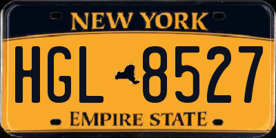 NY license plate HGL8527