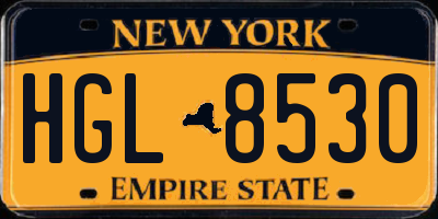 NY license plate HGL8530