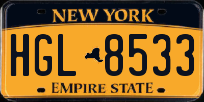 NY license plate HGL8533