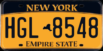 NY license plate HGL8548