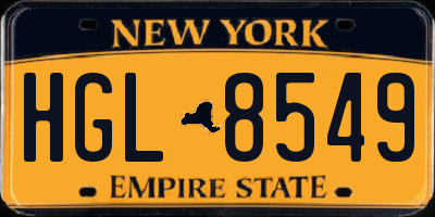 NY license plate HGL8549