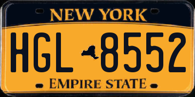 NY license plate HGL8552