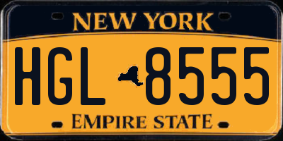 NY license plate HGL8555