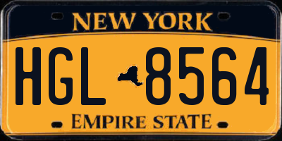NY license plate HGL8564
