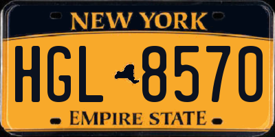 NY license plate HGL8570