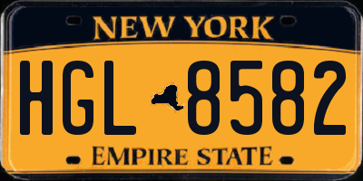 NY license plate HGL8582