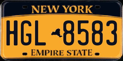 NY license plate HGL8583