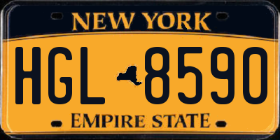 NY license plate HGL8590