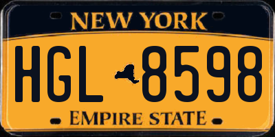 NY license plate HGL8598